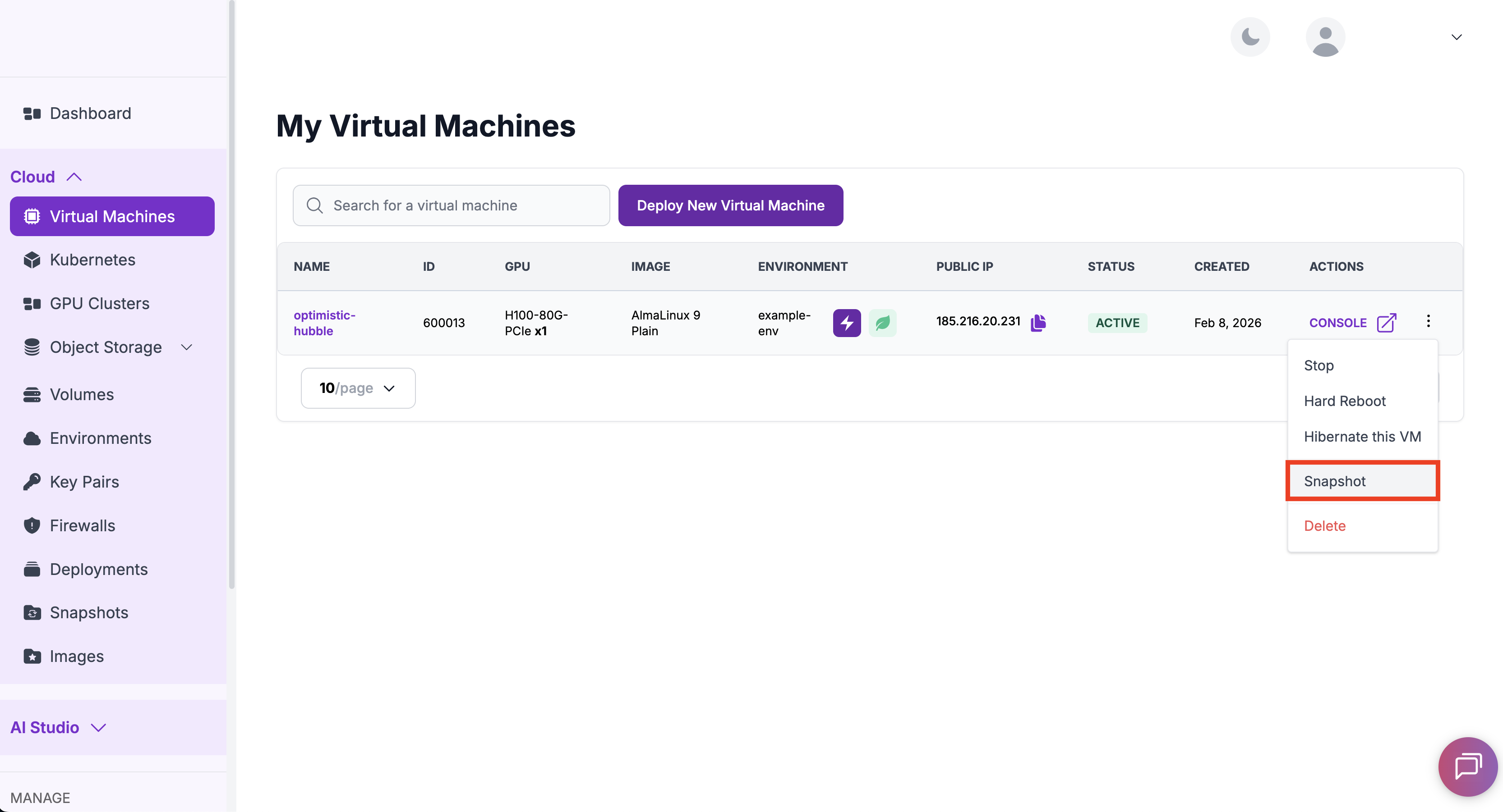 Change Flavor - Snapshot VM