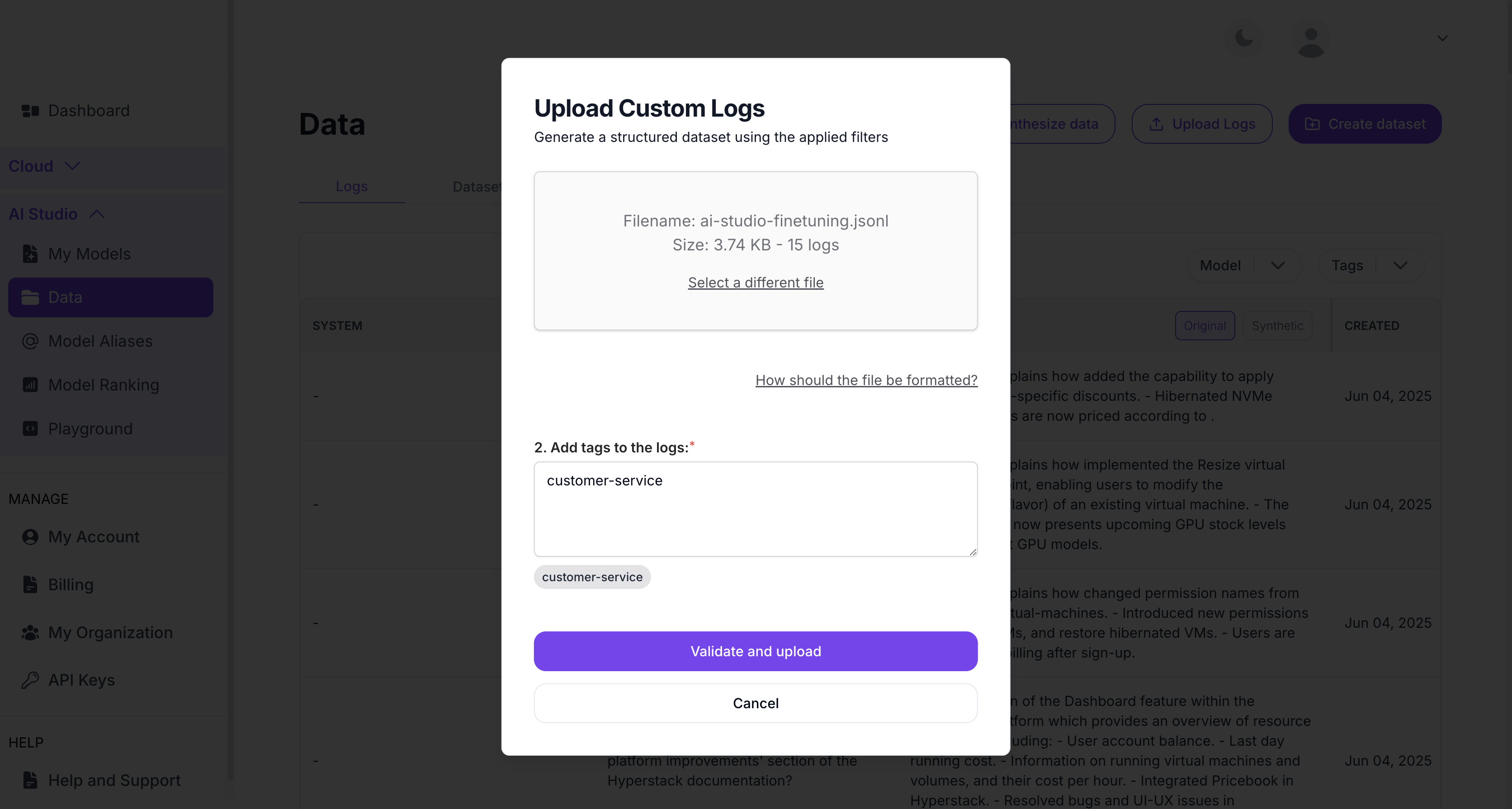 Logs Upload Configure
