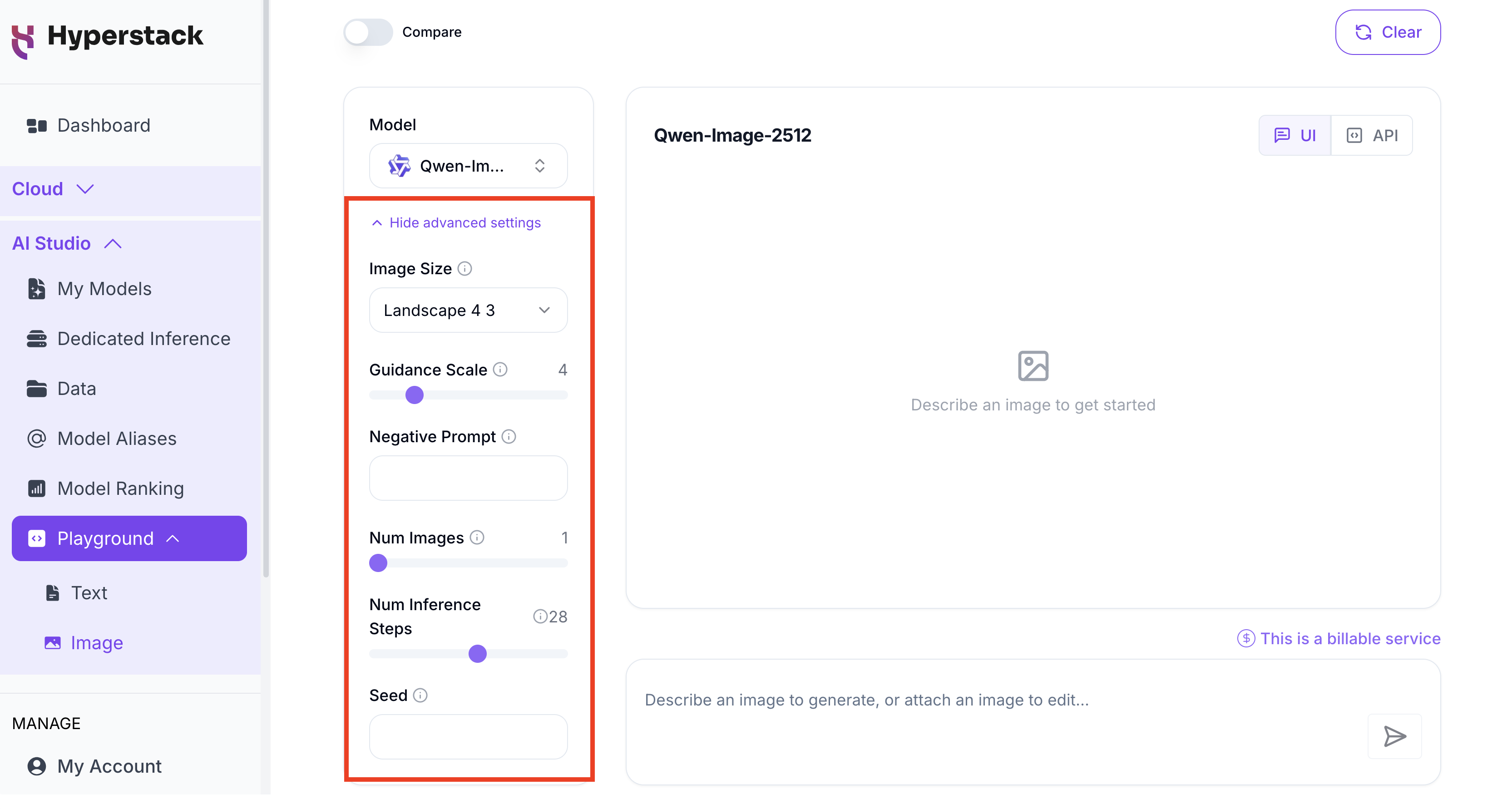 Image Playground - Advanced Settings