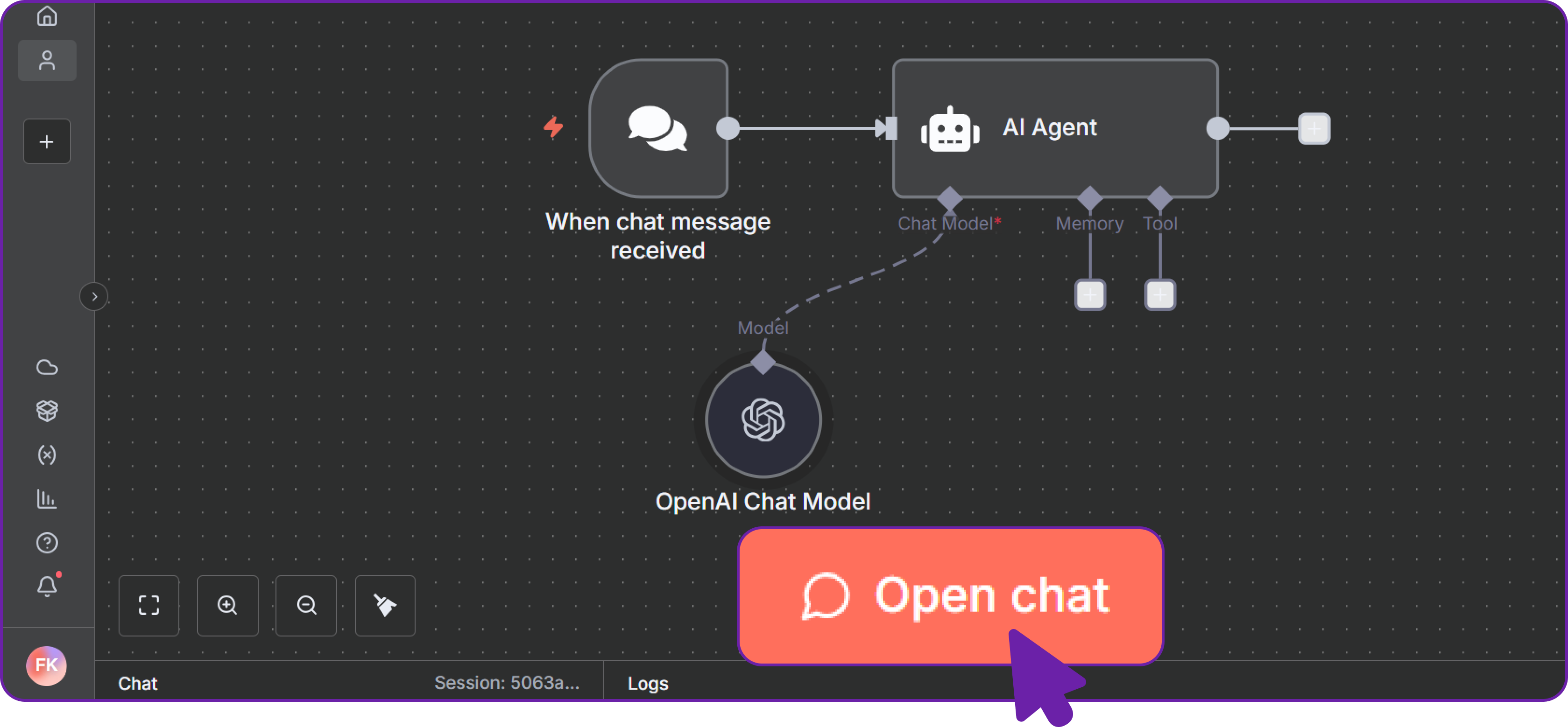 Test n8n workflow with Hyperstack model