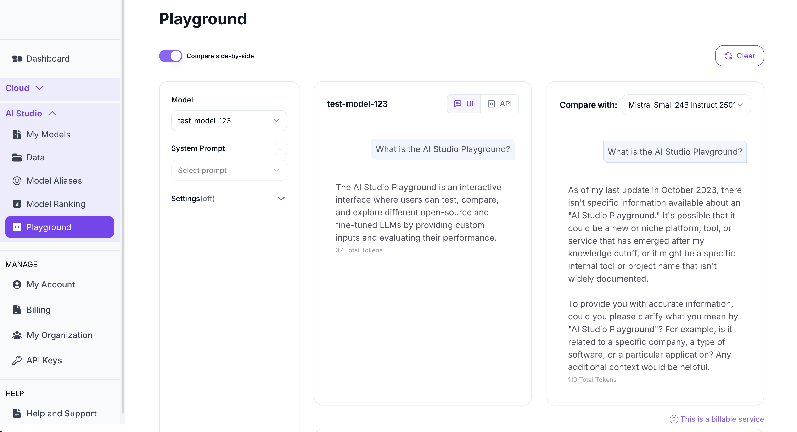 Playground UI