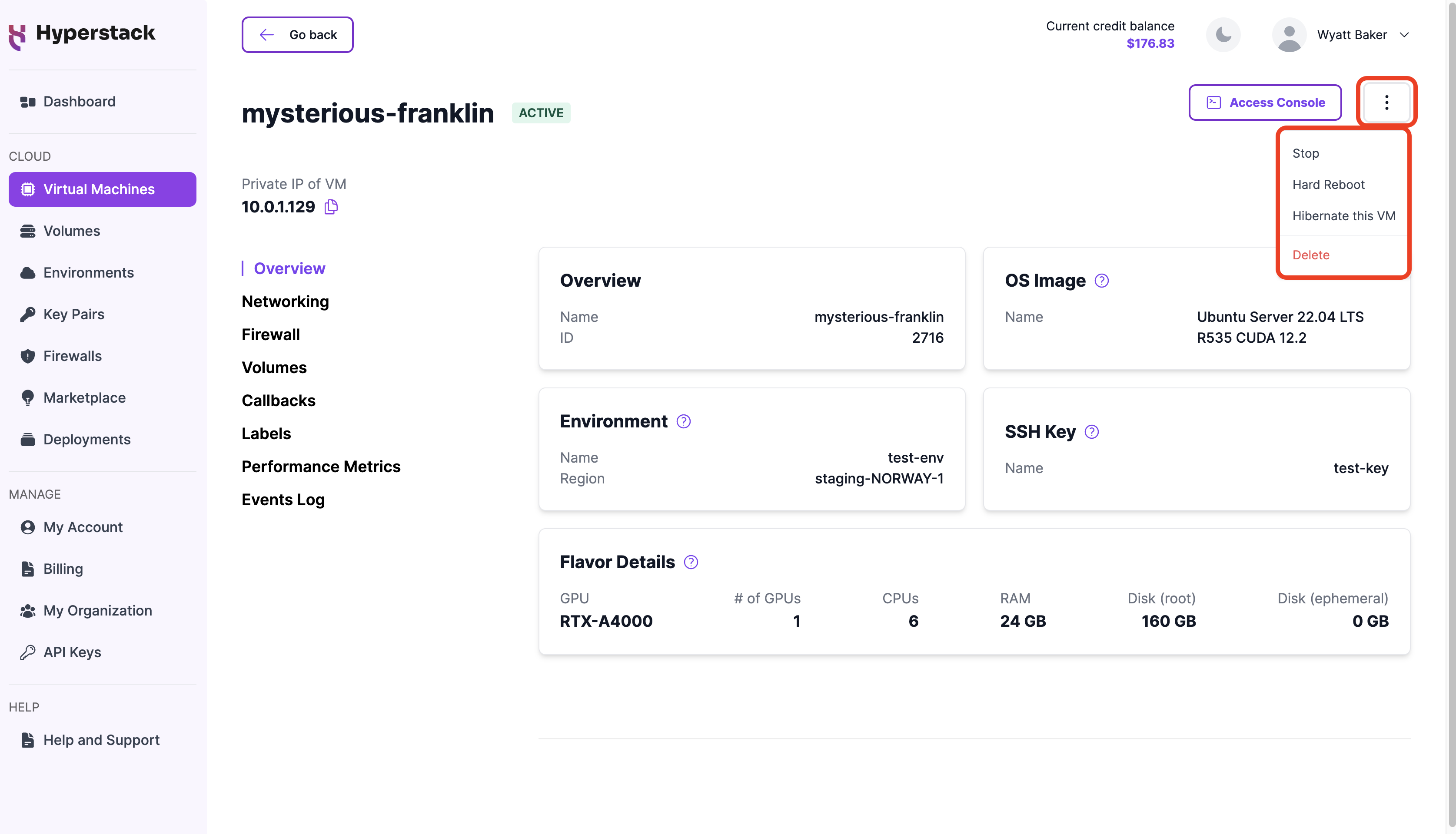 Hyperstack VM state modification UI