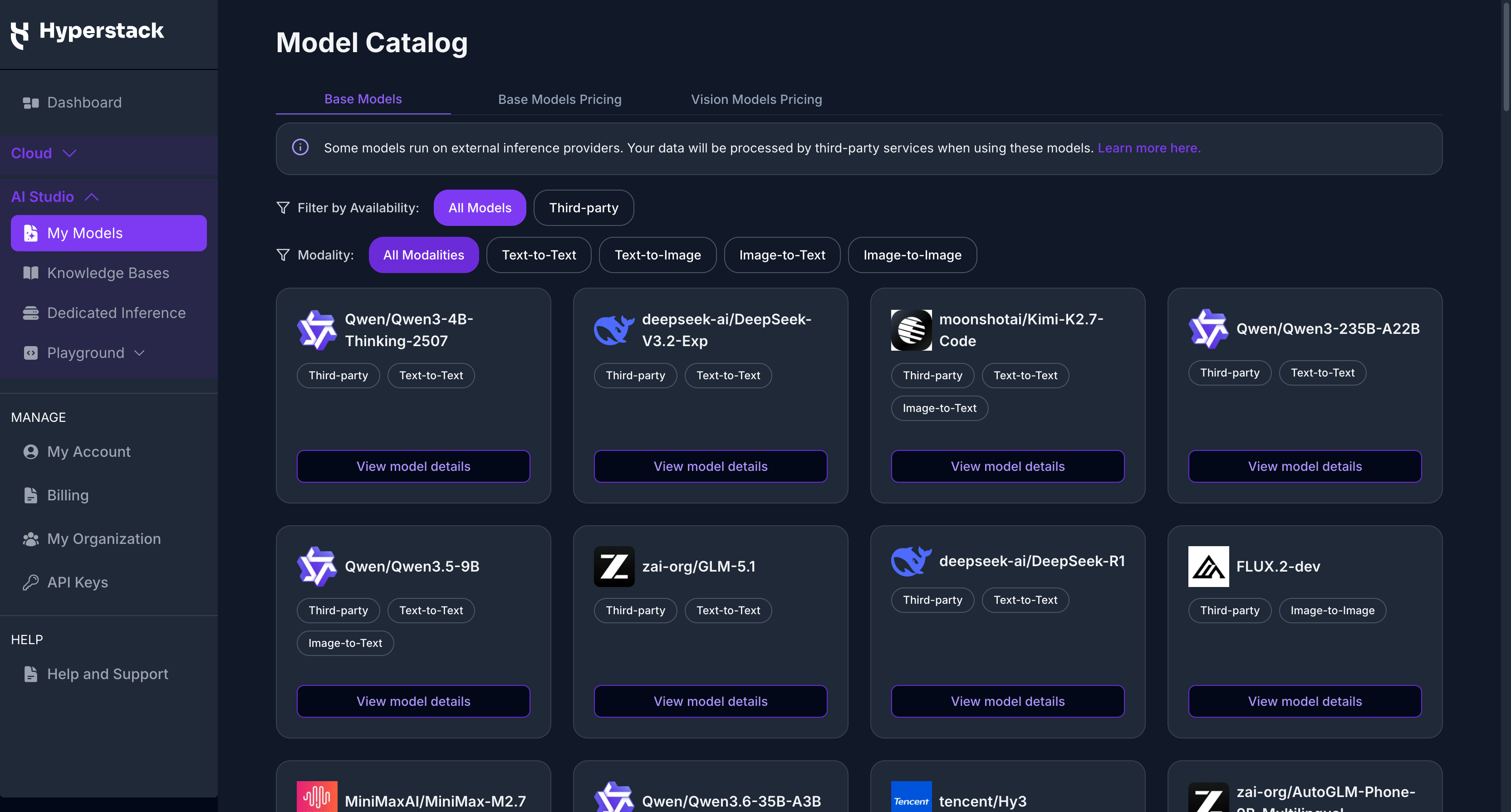 Model Catalog - Base Models