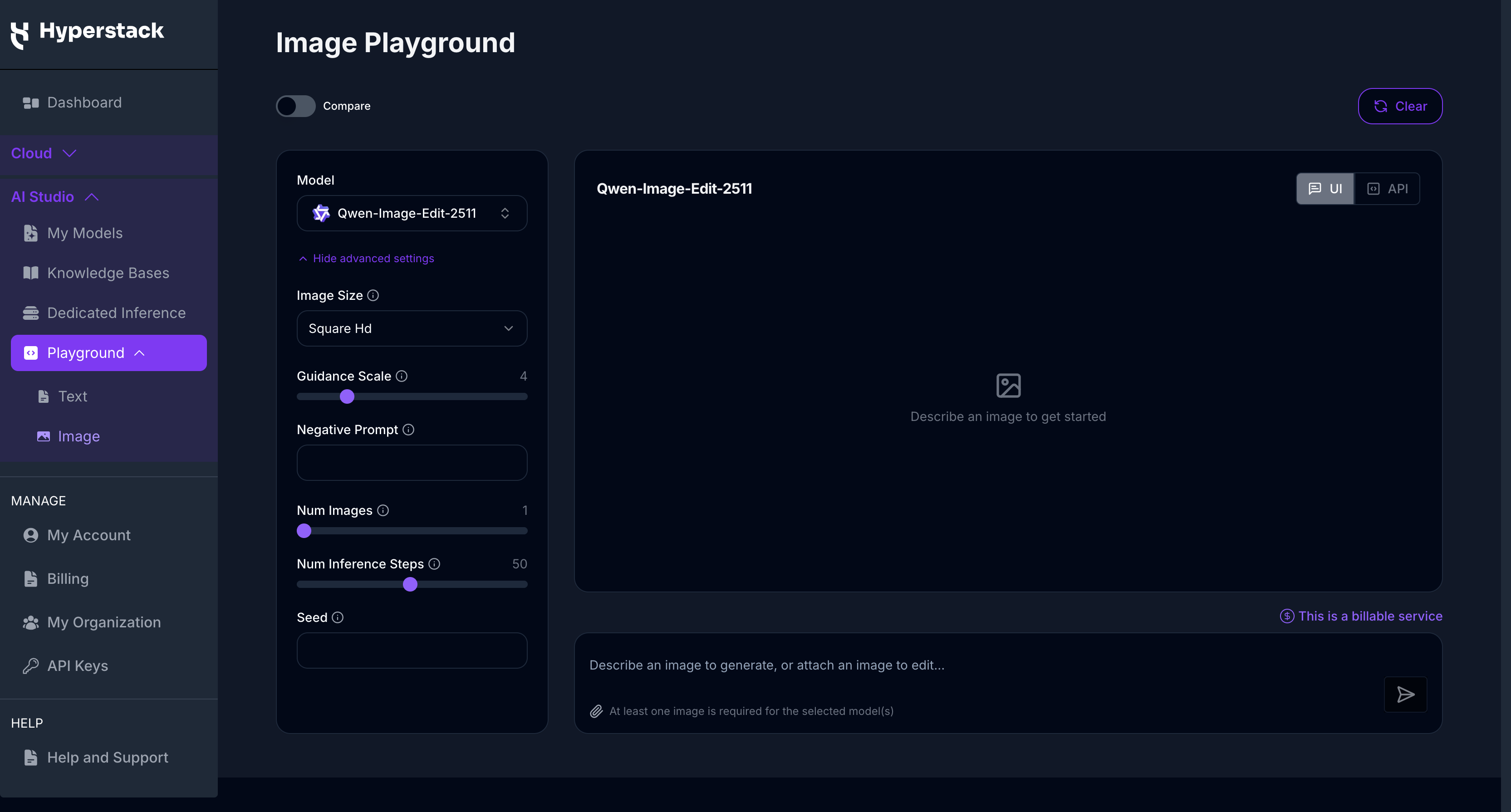 Image Playground - Advanced Settings