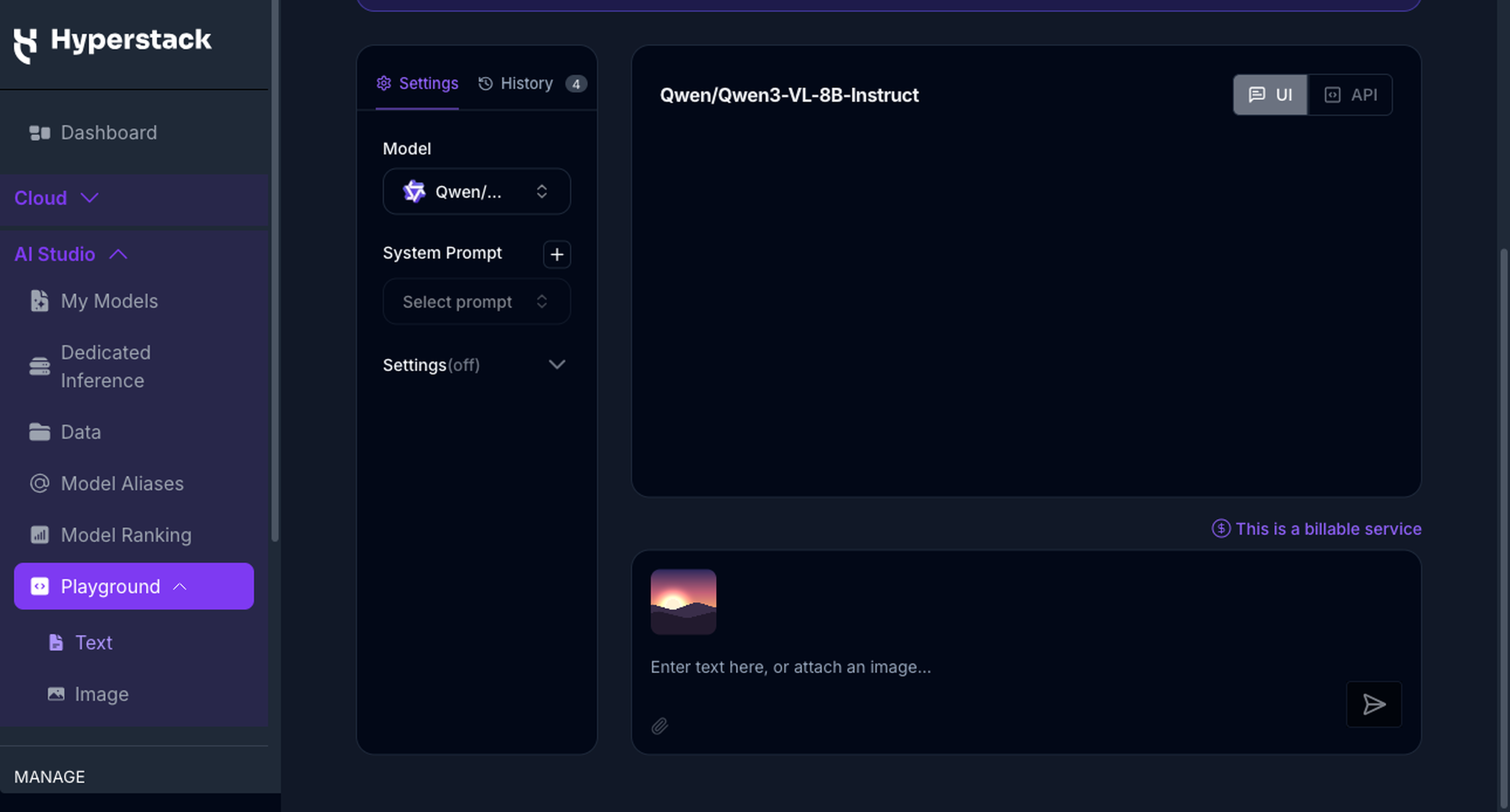 Text Playground - Image attachment