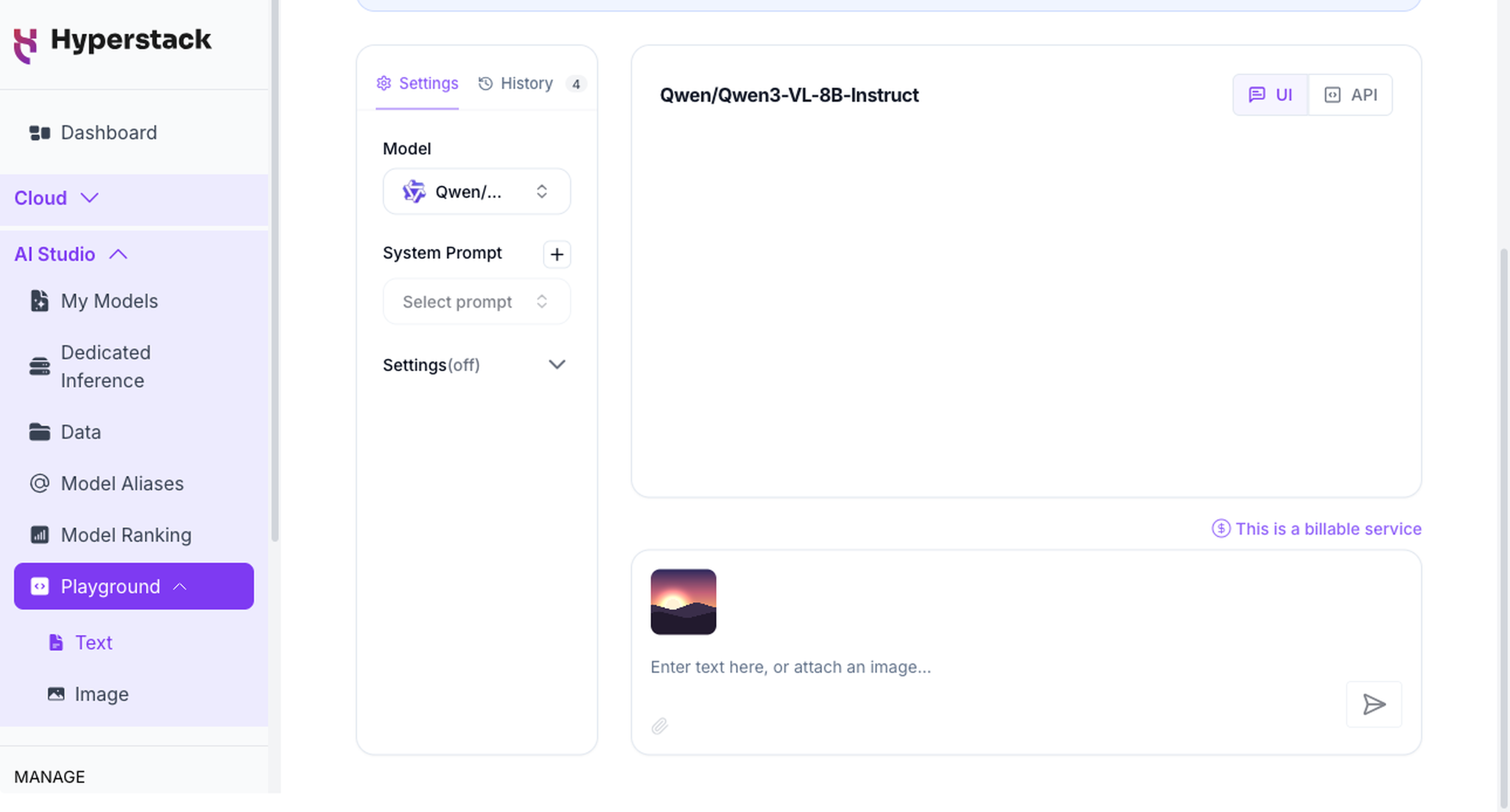 Text Playground - Image attachment